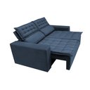 Ver mais imagens de Sofá Retrátil e Reclinável Cama Inbox Slim 1,50M Tecido Suede Velusoft Azul