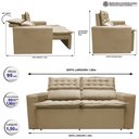Ver imagem 2 de Sofá Retrátil e Reclinável Cama Inbox Slim 1,50M Tecido Suede Velusoft Bege