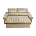 Ver imagem 5 de Sofá Retrátil e Reclinável Cama Inbox Slim 1,50M Tecido Suede Velusoft Bege