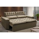 Ver imagem 1 de Sofá Retrátil e Reclinável Cama Inbox Slim 1,50M Tecido Suede Velusoft Castor