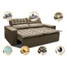 Sofá Retrátil e Reclinável Cama Inbox Slim 1,50M Tecido Suede Velusoft Castor - 3