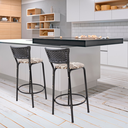 Ver imagem 6 de Kit 2 Banquetas para Balcão Cozinha Gourmet Junco Preto Bancada Ilha Banco 60cm Itagold