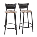 Ver imagem 1 de Kit 2 Banquetas para Balcão Cozinha Gourmet Junco Preto Bancada Ilha Banco 60cm Itagold