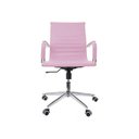 Ver imagem 2 de Cadeira para Escritório Esteirinha Diretor Rosa em Couro Sintético Base Giratória Cromada Marca - Be