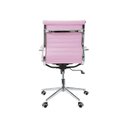 Ver imagem 3 de Cadeira para Escritório Esteirinha Diretor Rosa em Couro Sintético Base Giratória Cromada Marca - Be