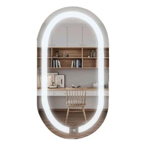 Espelho Led Oval 75x50cm Iluminado Touch Screen com Fonte