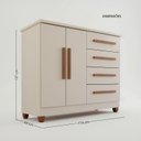 Ver imagem 3 de Cômoda 2 Portas 4 Gavetas com Sapateira Titan