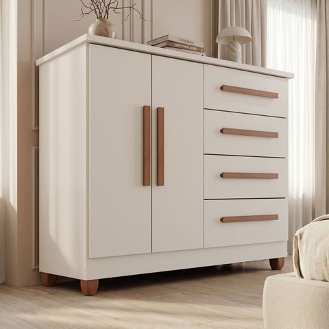 Cômoda 2 Portas 4 Gavetas com Sapateira Titan