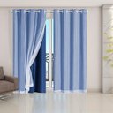 Ver imagem 1 de Cortina Blackout Pvc com Tecido Voil 2,80 M X 2,30 M Azul Marinho