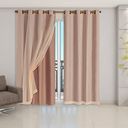 Ver imagem 1 de Cortina Blackout Pvc com Tecido Voil 2,80 M X 2,30 M Avelã