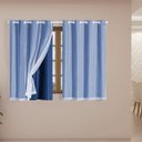 Ver imagem 2 de Cortina Blackout Pvc com Tecido Voil 2,80 M X 1,60 M Azul Marinho