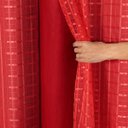 Ver imagem 1 de Cortina Blackout Pvc com Tecido Voil Xadrez 2,80 M X 1,60 M Vermelho