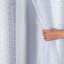 Ver imagem 1 de Cortina Blackout Pvc com Tecido Voil Xadrez 2,80 M X 1,60 M Branco