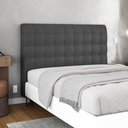 Ver imagem 2 de Cabeceira Cama Box Casal Queen Size Dahlia 160cm Com Frame Suede Cinza Escuro - Desk Design