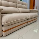 Ver imagem 4 de Sofá 5 Lugares 2,90m Retrátil e Reclinável Turim Molas Ensacadas Bom Pastor Linho Bege