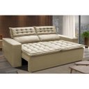 Ver imagem 1 de Sofá 3 Lugares Retrátil e Reclinável Cama Inbox Slim 1,80M Velusoft Bege