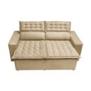 Ver imagem 5 de Sofá 3 Lugares Retrátil e Reclinável Cama Inbox Slim 1,80M Velusoft Bege