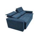 Ver imagem 7 de Sofá 3 Lugares Retrátil e Reclinável Cama Inbox Slim 1,80M Velusoft Azul