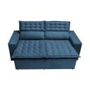 Ver imagem 5 de Sofá 3 Lugares Retrátil e Reclinável Cama Inbox Slim 1,80M Velusoft Azul