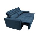 Ver mais imagens de Sofá 3 Lugares Retrátil e Reclinável Cama Inbox Slim 1,80M Velusoft Azul