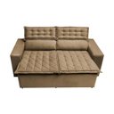 Ver imagem 5 de Sofá 3 Lugares Retrátil e Reclinável Cama Inbox Slim 1,80M Velusoft Castor