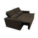Ver mais imagens de Sofá 3 Lugares Retrátil e Reclinável Cama Inbox Slim 1,80M Velusoft Café