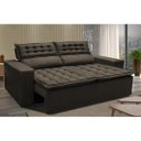 Ver imagem 1 de Sofá 3 Lugares Retrátil e Reclinável Cama Inbox Slim 1,80M Velusoft Café