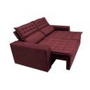 Ver mais imagens de Sofá 3 Lugares Retrátil e Reclinável Cama Inbox Slim 1,80M Velusoft Vinho
