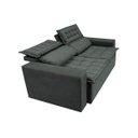 Ver imagem 7 de Sofá 3 Lugares Retrátil e Reclinável Cama Inbox Slim 1,80M Velusoft Cinza