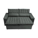 Ver imagem 5 de Sofá 3 Lugares Retrátil e Reclinável Cama Inbox Slim 1,80M Velusoft Cinza