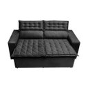 Ver imagem 5 de Sofá 3 Lugares Retrátil e Reclinável Cama Inbox Slim 1,80M Velusoft Preto