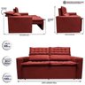 Sofá 3 Lugares Retrátil e Reclinável Cama Inbox Slim 1,80M Velusoft Vermelho - 3