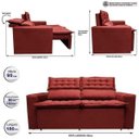 Ver imagem 3 de Sofá 3 Lugares Retrátil e Reclinável Cama Inbox Slim 1,80M Velusoft Vermelho