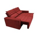 Ver mais imagens de Sofá 3 Lugares Retrátil e Reclinável Cama Inbox Slim 1,80M Velusoft Vermelho