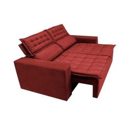 Sofá 3 Lugares Retrátil e Reclinável Cama Inbox Slim 1,80M Velusoft Vermelho - 8 Sofá 3 Lugares Retrátil e Reclinável Cama Inbox Slim 1,80M Velusoft Vermelho - 8