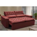 Ver imagem 1 de Sofá 3 Lugares Retrátil e Reclinável Cama Inbox Slim 1,80M Velusoft Vermelho