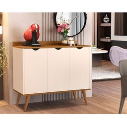 Aparador 3 Portas Buffet 4400 Pés Palito Madeira Perola / Nature - Comprar Moveis em Casa - 1