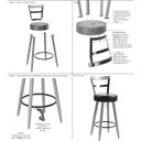 Ver mais imagens de Kit 02 Banquetas Altas Chicago Assento Redondo e com Encosto Madeira Edecasamoveis