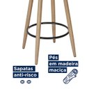 Ver imagem 7 de Kit 02 Banquetas Altas Chicago Assento Redondo e com Encosto Madeira Edecasamoveis