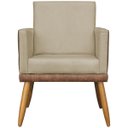Ver imagem 3 de Kit 12 Poltronas Decorativas para Escritório Lis Corino e Suede Cores Pé Palito