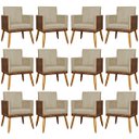 Ver imagem 1 de Kit 12 Poltronas Decorativas para Escritório Lis Corino e Suede Cores Pé Palito