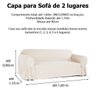 Capa para Sofá de 2 Lug em Piquet Resistente Decorativa - Bege - 3