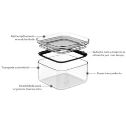 Kit 3 Potes Herméticos Vidro 3,5l 2,3l 1l Porta Mantimentos Alimentos Block ou - 2