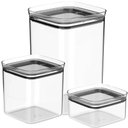 Ver imagem 1 de Kit 3 Potes Herméticos Vidro 3,5l 2,3l 1l Porta Mantimentos Alimentos Block ou