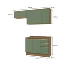 Ver imagem 3 de Armário de Cozinha Compacta 3 Gavetas 100% Mdf 200cm Nogueira/verde Celeste Kappesberg