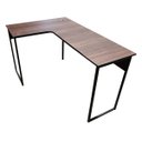 Ver imagem 4 de Mesa para Escritório em L 137x91 com Passa-fio Nogal/preto