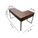 Ver imagem 5 de Mesa para Escritório em L 137x91 com Passa-fio Nogal/preto