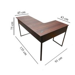 Mesa para Escritório em L 137x91 com Passa-fio Nogal/preto - 5