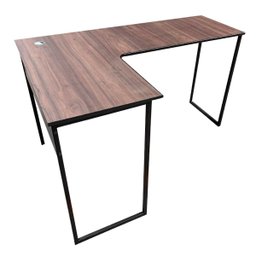 Mesa para Escritório em L 137x137 com Passa-fio Nogal/preto - 2