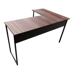 Mesa para Escritório em L 137x137 com Passa-fio Nogal/preto - 3